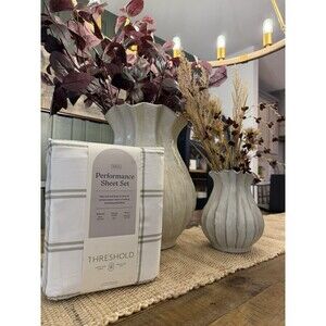 Queen 400 Thread Count Performance Sheet Set Green Plaid - Threshold